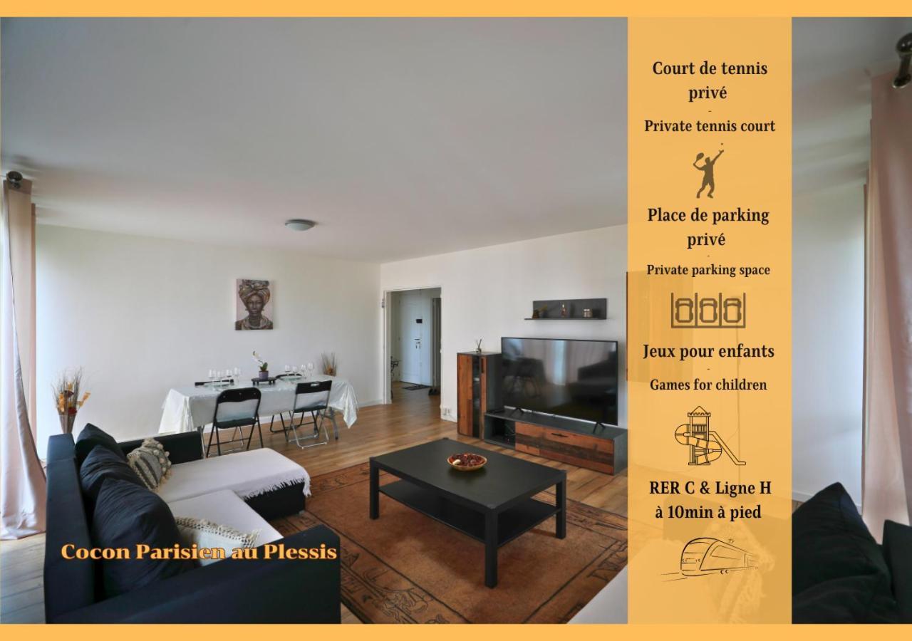 Cocon Parisien Au Plessis - Court De Tennis Prive Apartment Le Plessis-Bouchard ภายนอก รูปภาพ